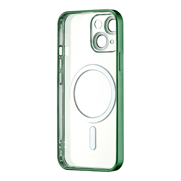 Чохол силіконовий Ductil Metallic Edge із MagSafe для iPhone 14 захист камери темно-зелений - Фото 3 Чохол силіконовий Ductil Metallic Edge із MagSafe для iPhone 14 захист камери темно-зелений - зображення 3