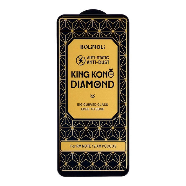 Захисне скло KingKong Diamond Glass чорне для Xiaomi Redmi Note 12 та Poco X5 - Фото 1 Захисне скло KingKong Diamond Glass чорне для Xiaomi Redmi Note 12 та Poco X5 - зображення 1