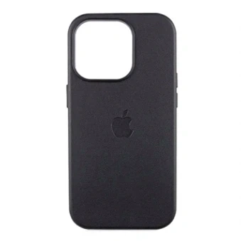 Чехол Leather Case с MagSafe для iPhone 14 Pro черный с защитой от брызг и кожзамом - изображение 4