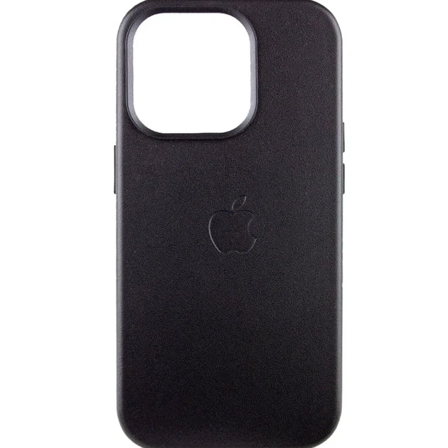 Чехол Leather Case с MagSafe для iPhone 14 Pro черный с защитой от брызг и кожзамом - изображение 8