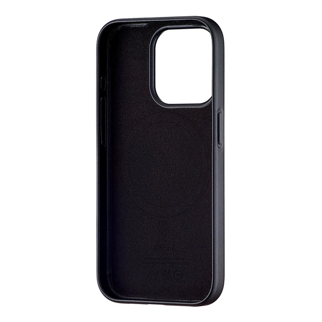 Чохол Leather Case з MagSafe для iPhone 15 Pro чорний із захистом від бризок та шкірозамінника - зображення 3