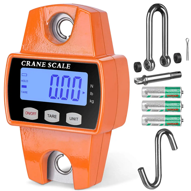 Электронные крановые весы до 300 кг Digital Lion MNCS-M точность 50 г подвесные весы с крюком для подвешивания оранжевые (1185) - изображение 10