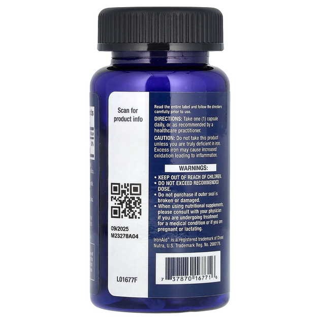 Железо Life Extension "Iron Protein Plus" из протеинового комплекса, 300 мг (100 вегетарианских капсул) - изображение 3