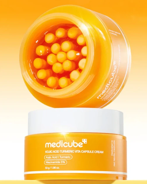 Капсульный крем для сияния с койевой кислотой и куркумой Medicube Kojic Acid Turmeric Vita Capsule Cream, 53 г - изображение 2