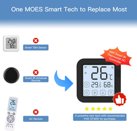 Термостат для кондиціонера Moes Wi-Fi IR Tuya (WR-FL-S16-BK) - зображення 4