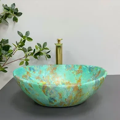 Умивальник (раковина) VBI PARMA MARBLE GREEN MATT накладний - изображение 3