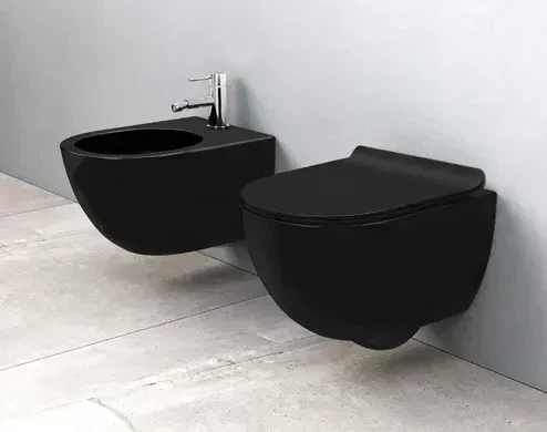 Підвісне біде REA CARLO MINI BLACK MATT * - изображение 2
