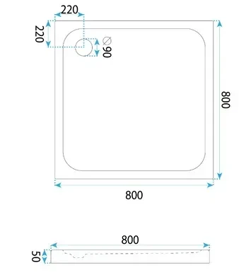 Душовий піддон REA BELMOND 80x80 WHITE - изображение 5