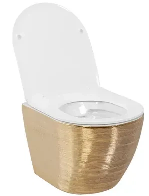 Підвісний унітаз REA CARLO FLAT BRUSH GOLD золотий - изображение 2