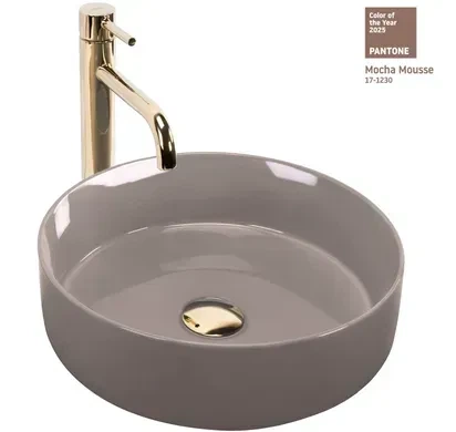 Умивальник (раковина) REA SAMI BEIGE SHINY накладний REA SAMI BEIGE SHINY - зображення 5