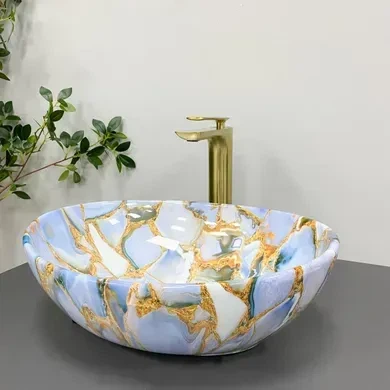 Умивальник (раковина) VBI PARMA MARBLE BLUE GLOSSY накладний - изображение 4