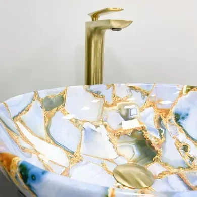 Умивальник (раковина) VBI PARMA MARBLE BLUE GLOSSY накладний - изображение 5