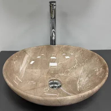 Умивальник (раковина) VBI PARMA DARK BROWN STONE GLOSSY накладний - изображение 2