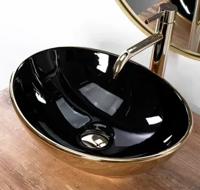 Умивальник (раковина) REA SOFIA GOLD BLACK накладний * - изображение 3