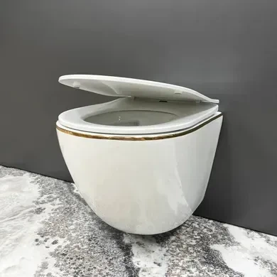 Підвісний унітаз VBI VULCANO WHITE GOLD EDGE - изображение 3