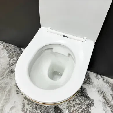Підвісний унітаз VBI VULCANO WHITE GOLD EDGE - изображение 4