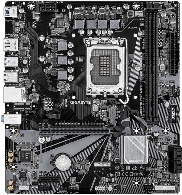 Материнська плата Gigabyte B760M H V2 (s1700, Intel B760, PCI-Ex16) (B760M H V2 1.0) - Фото 1 Материнська плата Gigabyte B760M H V2 (s1700, Intel B760, PCI-Ex16) (B760M H V2 1.0) - зображення 1
