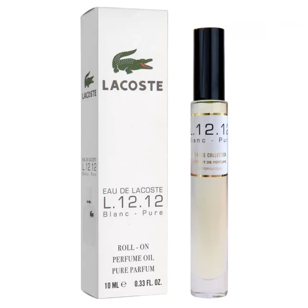 Чоловічий парфум масляний No Brand (версія Lacoste Eau De L.12.12 Blanc-Pure), 10 мл - Фото 1 Чоловічий парфум масляний No Brand (версія Lacoste Eau De L.12.12 Blanc-Pure), 10 мл - зображення 1