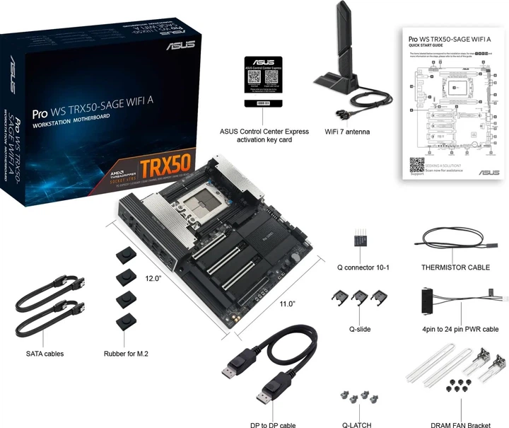 Материнська плата ASUS Pro WS TRX50-SAGE WIFI A (sTR5, AMD TRX50, PCI-Ex16) - зображення 13