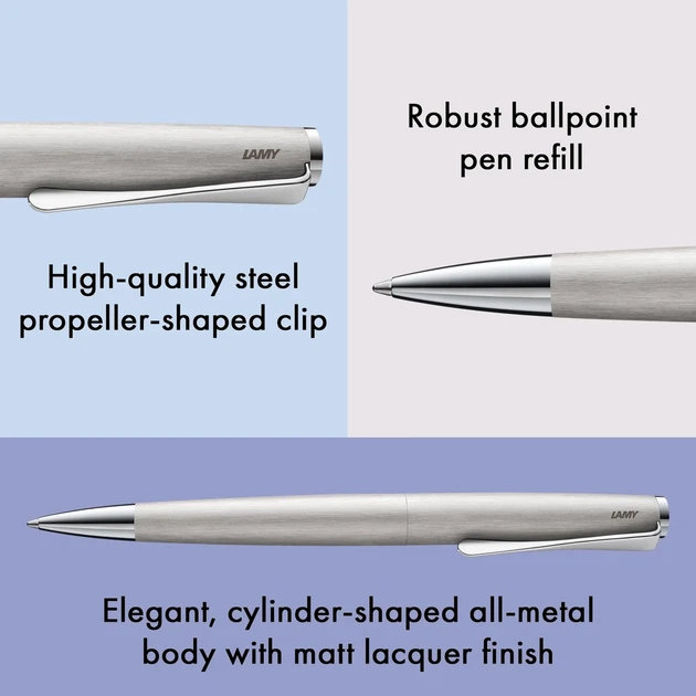 Ручка кулькова LAMY Studio матовий хром стрижень M16 чорний (4014519901983) - изображение 5
