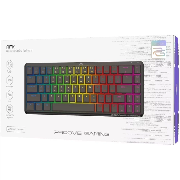 Бездротова клавіатура Proove Gaming AFK (Ukraine Layout) Чорна - зображення 2