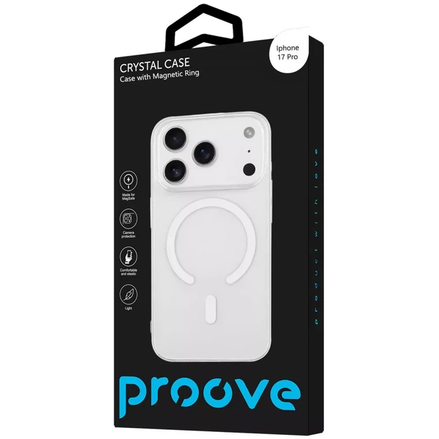 Чохол Proove Crystal Case with Magnetic Ring iPhone 17 Pro - Фото 1 Чохол Proove Crystal Case with Magnetic Ring iPhone 17 Pro - зображення 1