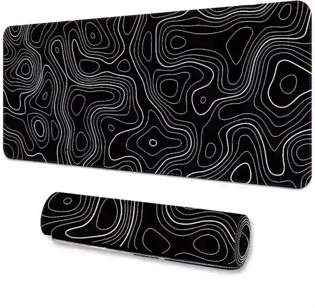Килимок для миші 600х300х2 мм. Black Contour, черный с линиями, из ткани и резины, Control-поверхность, прошитые края - Фото 1 Килимок для миші 600х300х2 мм. Black Contour, черный с линиями, из ткани и резины, Control-поверхность, прошитые края - изображение 1