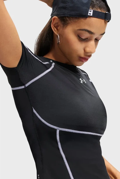 Жіноча чорна футболка HeatGear Elite SS Under Armour MD 6015368-008 - изображение 4
