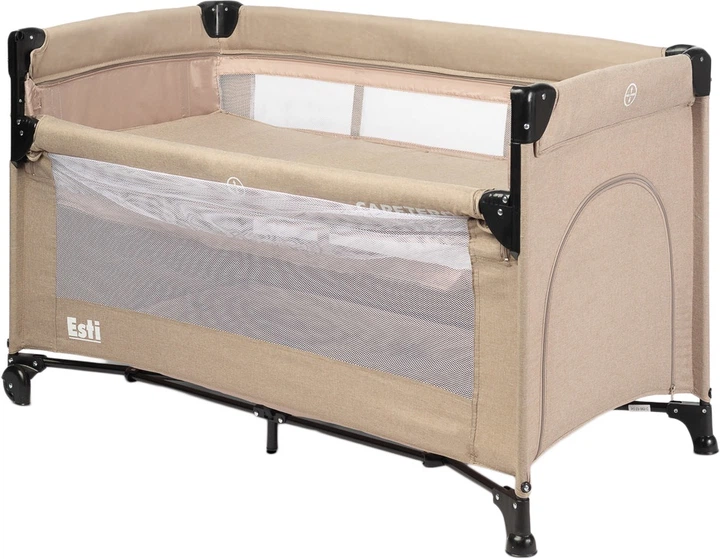 Дорожнє ліжечко Caretero Esti Brown 3в1 126 × 65 × 74 см (5908310397795) - зображення 3