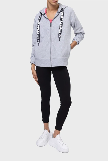 Жіноче сіре худі DKNY M DP2J8598 - Фото 2 Жіноче сіре худі DKNY M DP2J8598 - зображення 2