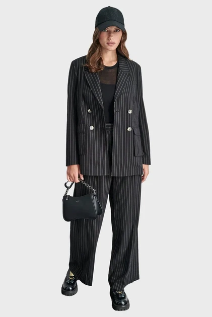 Жіночий чорний блейзер у смужку DKNY S D2G4A213 - изображение 2