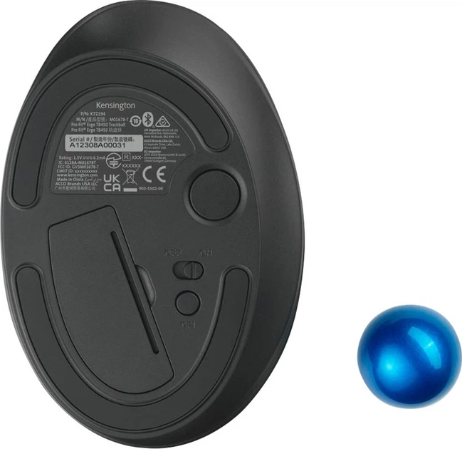 Mysz Kensington Pro Fit Ergo TB450 Trackball Wireless/Bluetooth Black (K72194WW) - obraz 6