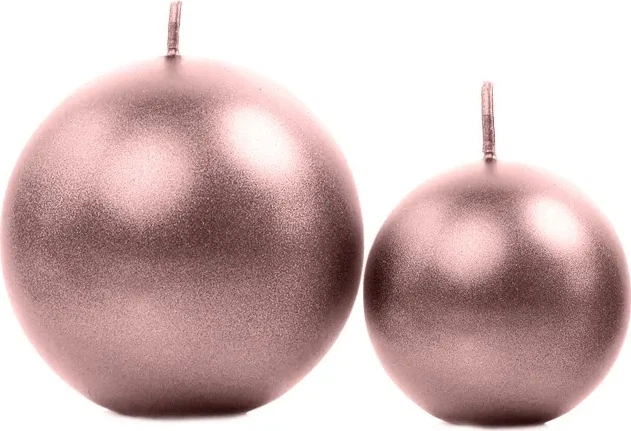 Zestaw świec PartyDeco Kula metalizowana 6 cm 10 szt. Różowe złoto (ZES5900779107533) - obraz 2