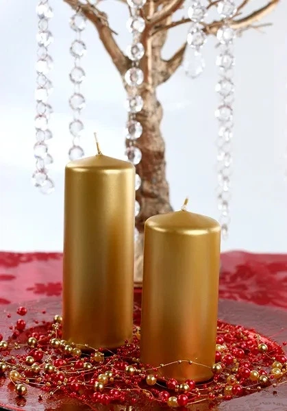 Zestaw świec PartyDeco metalizowane 12 x 6 cm 6 szt. Złote (ZES5902230730977) - obraz 3