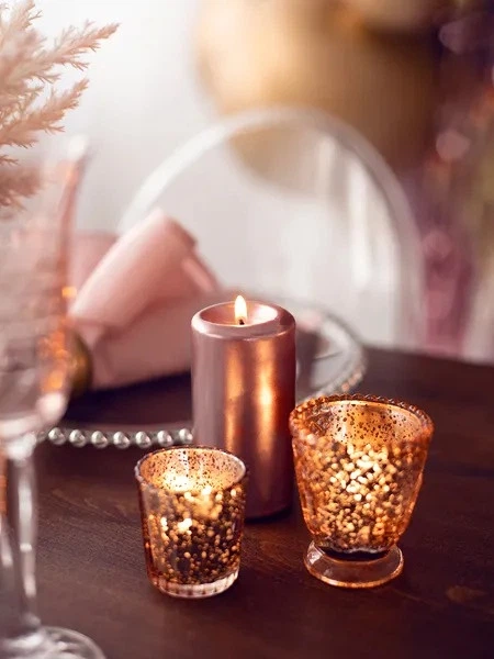 Świecznik PartyDeco 7 x 8 cm różowe złoto 4 szt. (5900779111851) - obraz 6