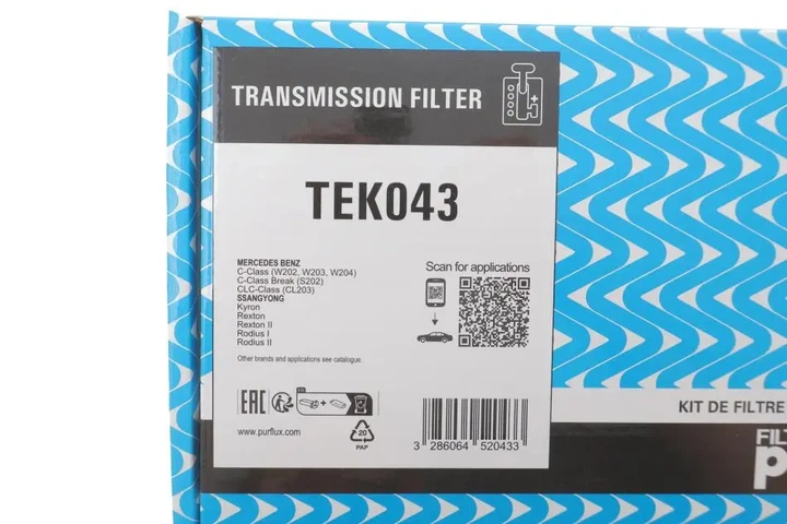 Фільтр АКПП MB Sprinter 901-906 2.2D-3.0D 89- OM611/OM602/M111 (з прокладкою) Purflux TEK043 - изображение 2