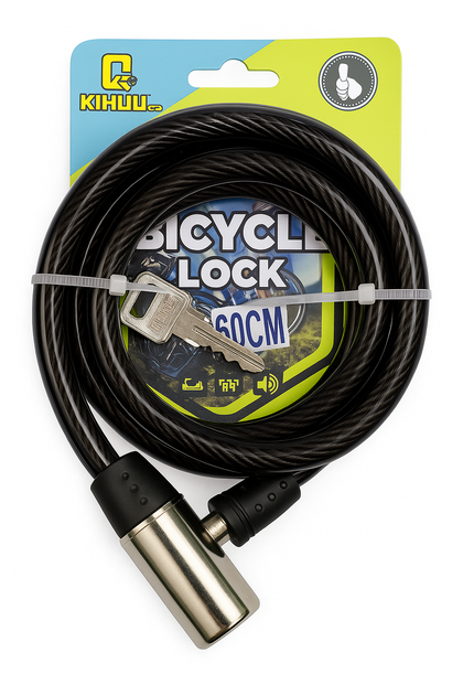 Велозамок тросовий KIHUU LOCK 185 1.5x150 см Чорний (LOCK-185-1.5x150) - Фото 1 Велозамок тросовий KIHUU LOCK 185 1.5x150 см Чорний (LOCK-185-1.5x150) - зображення 1