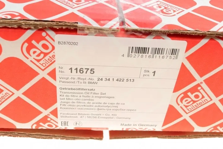 Фільтр АКПП BMW 3 (E36)/5 (E34/E39)/7 (E38) 2.0-3.0 i -03 (з кільцем і кріпленняними гвинтами) FEBI BILSTEIN 11675 - Фото 7 Фільтр АКПП BMW 3 (E36)/5 (E34/E39)/7 (E38) 2.0-3.0 i -03 (з кільцем і кріпленняними гвинтами) FEBI BILSTEIN 11675 - изображение 7