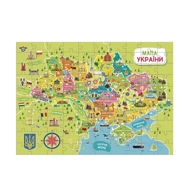 Пазли класичні "Карта України" 300706, 100 елементів - зображення 5