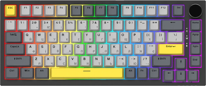 Дротова механічна клавіатура Ajazz AK820 Sea Salt Switch Black (AK820-SS-BGY) - Фото 1 Дротова механічна клавіатура Ajazz AK820 Sea Salt Switch Black (AK820-SS-BGY) - изображение 1