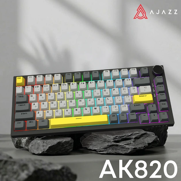 Дротова механічна клавіатура Ajazz AK820 Sea Salt Switch Black (AK820-SS-BGY) - Фото 6 Дротова механічна клавіатура Ajazz AK820 Sea Salt Switch Black (AK820-SS-BGY) - изображение 6