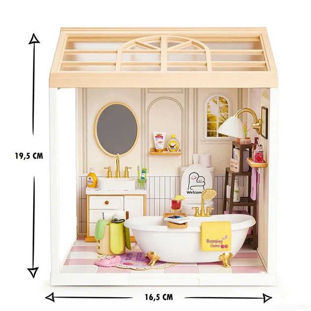 Конструктор-румбокс MINI HOUSE серії "Інтер'єр" – ВАННА КІМНАТА (світло) - Фото 3 Конструктор-румбокс MINI HOUSE серії "Інтер'єр" – ВАННА КІМНАТА (світло) - зображення 3