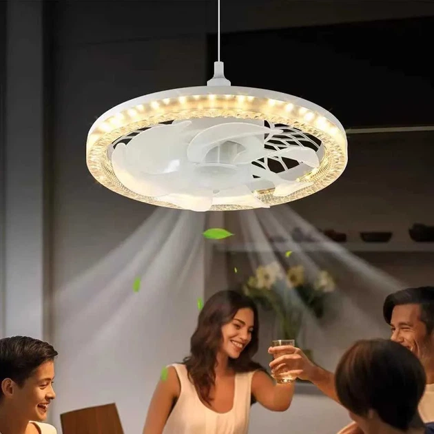 LED лампа с вентилятором AY1035 45W пластиковая потолочное освещение и охлаждение - изображение 3