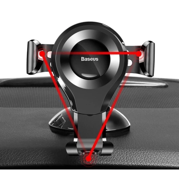 Автотримач для телефона Baseus Osculum Type Gravity Car Mount Black - изображение 5