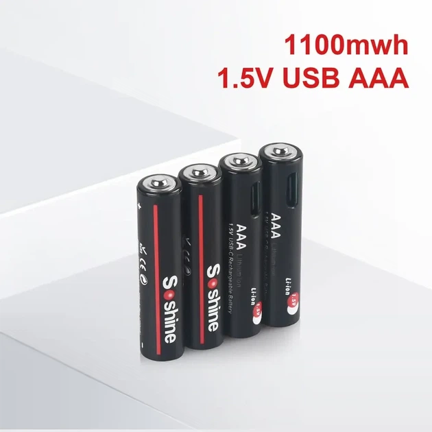 Аккумуляторы Soshine AAA Li-ion 1.5V 1100mWh, набор 8 шт, со стабильным напряжением, для пультов, игрушек, электроники, до 1200 - Фото 3 Аккумуляторы Soshine AAA Li-ion 1.5V 1100mWh, набор 8 шт, со стабильным напряжением, для пультов, игрушек, электроники, до 1200 - изображение 3