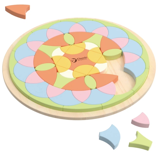 Pastelowa mandala Classic World układanka Montessori mozaika kwiaty (6927049022616) - obraz 4