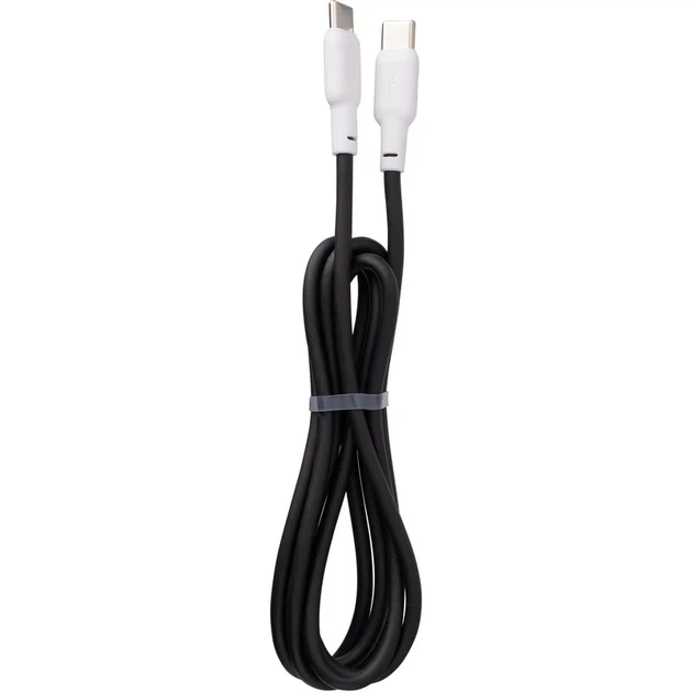 Кабель Gelius GP-UCN001CC Full Silicon Type-C to Type-C 1.2 м 60W Black/White - Фото 2 Кабель Gelius GP-UCN001CC Full Silicon Type-C to Type-C 1.2 м 60W Black/White - зображення 2