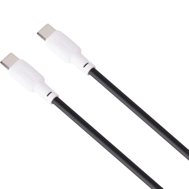 Кабель Gelius GP-UCN001CC Full Silicon Type-C to Type-C 1.2 м 60W Black/White - Фото 4 Кабель Gelius GP-UCN001CC Full Silicon Type-C to Type-C 1.2 м 60W Black/White - зображення 4