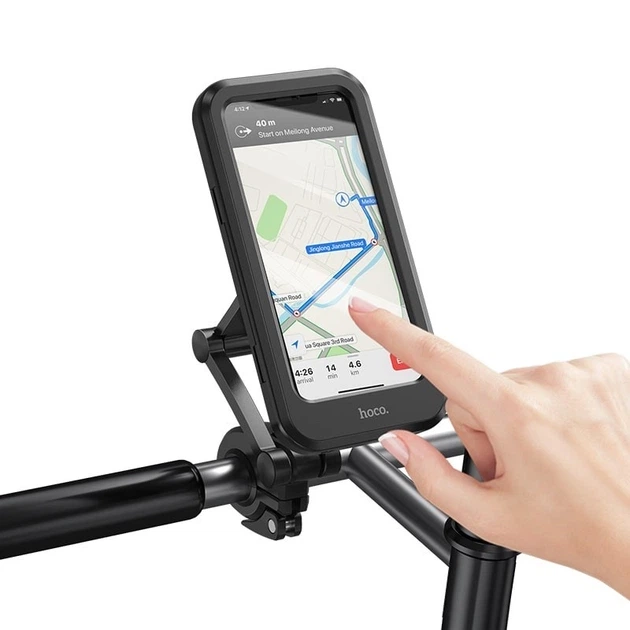 Держатель для телефона на велосипед, мопед, мотоцикл Hoco CA101, 4.5-7" Black - изображение 4