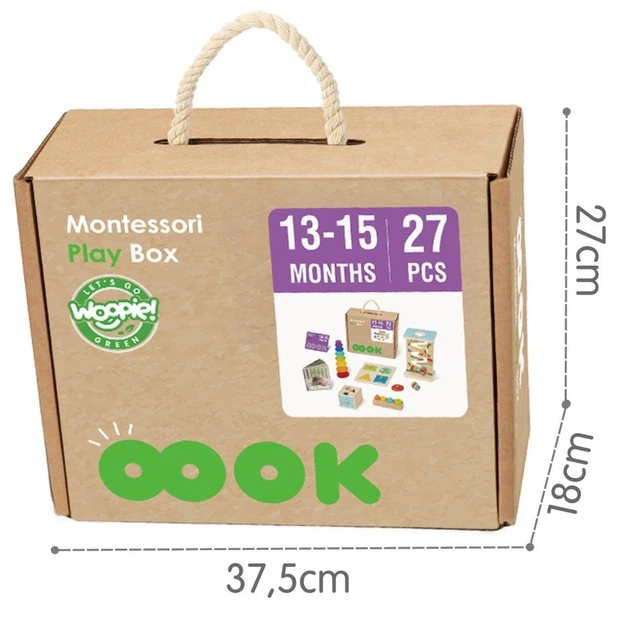 Розвиваючий набір Woopie Green Сенсорна коробка XXL Монтессорі 6в1 для дітей 13-15 місяців (5906280658229) - зображення 3